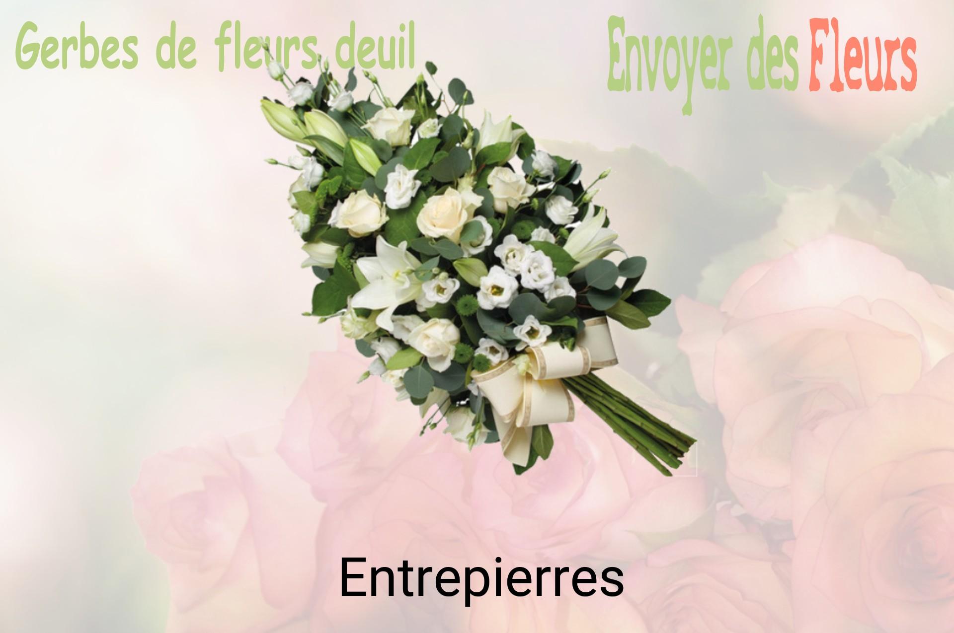 Gerbe de fleurs de deuil livrée à Entrepierres